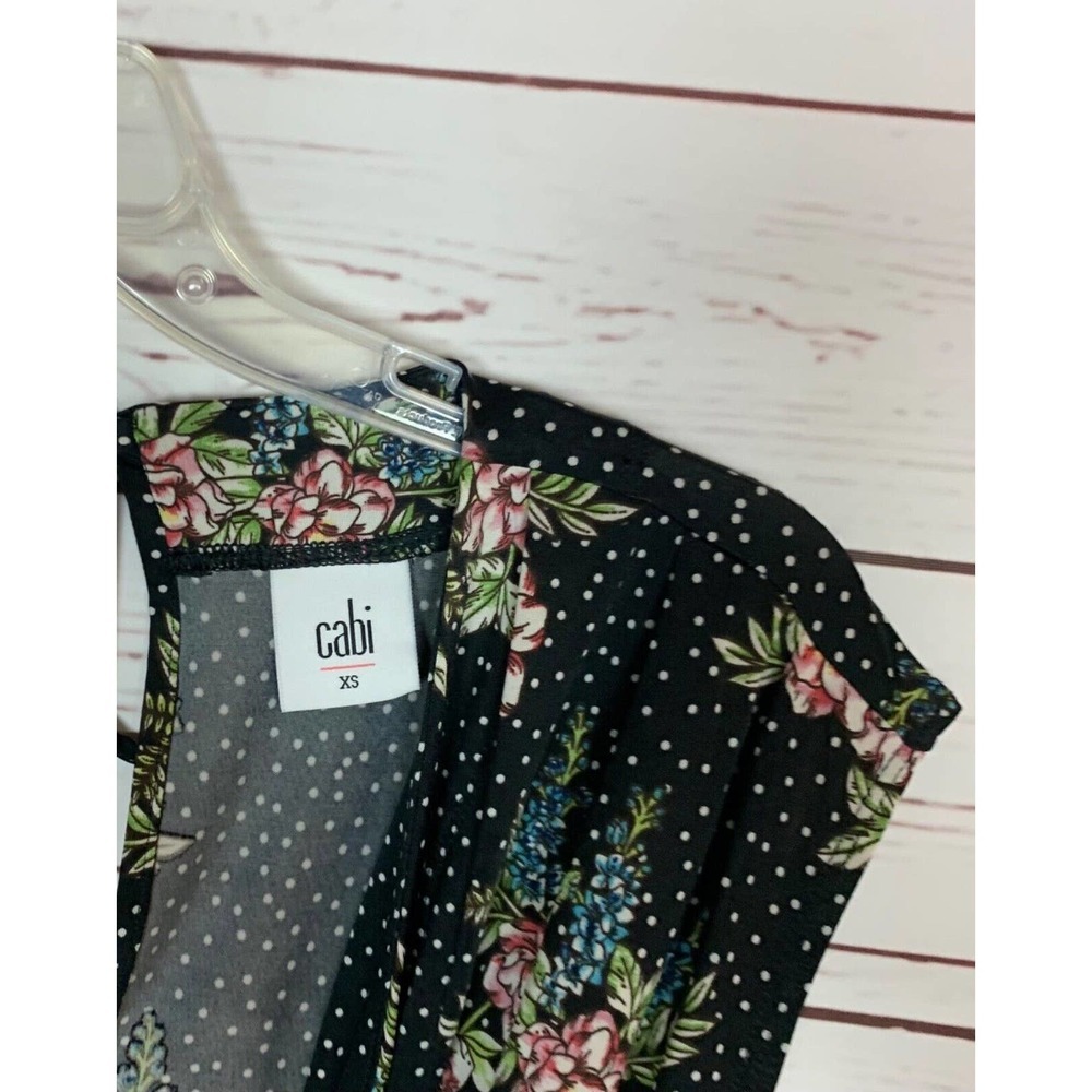 CABI Women's XS Extra Small Black Floral Runaround Romper Spring 2019 Style 5608 - Picture 5 of 12